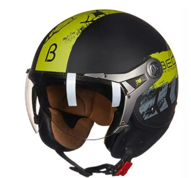 BEON мотоциклетный шлем Chopper 3/4, винтажный шлем с открытым лицом, мотоциклетный шлем, шлем для мотокросса, мотоциклетный шлем для скутера - Цвет: 110B-018