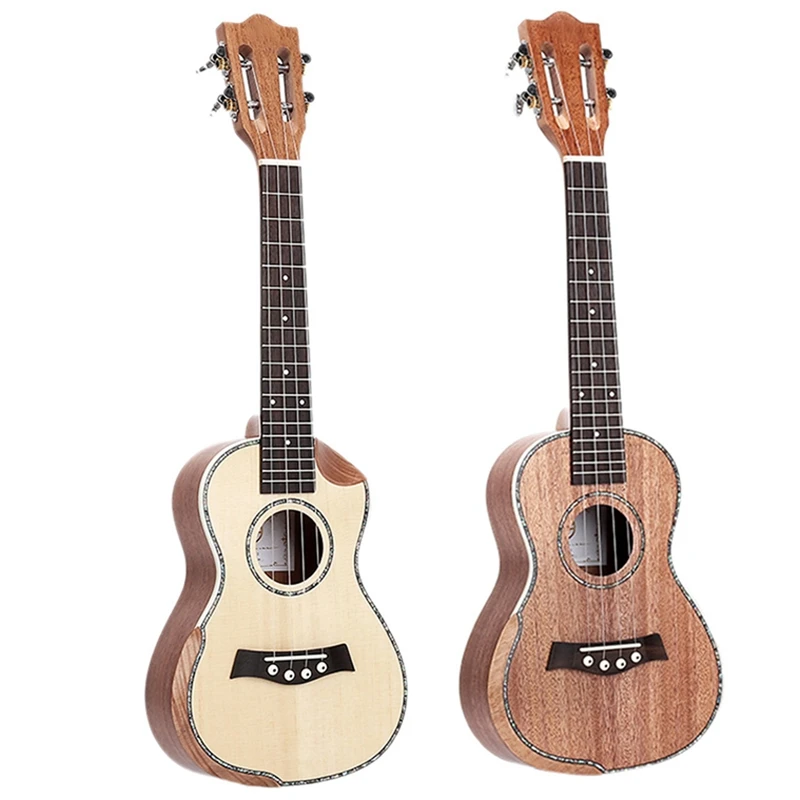 2 Pcs Ukulele 23 Inch Mahogany Top Tenor-Full Peach Core & Spruce Sheet