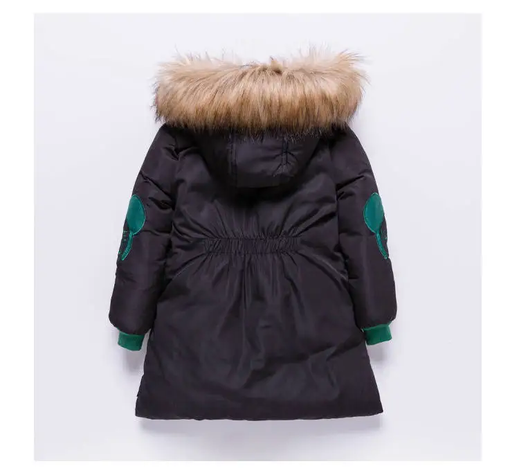 Коллекция года, детская одежда зимняя меховая куртка для девочек 6, 8, 10, 12, 13, 14 лет, теплое плотное длинное пальто с капюшоном и хлопковой подкладкой