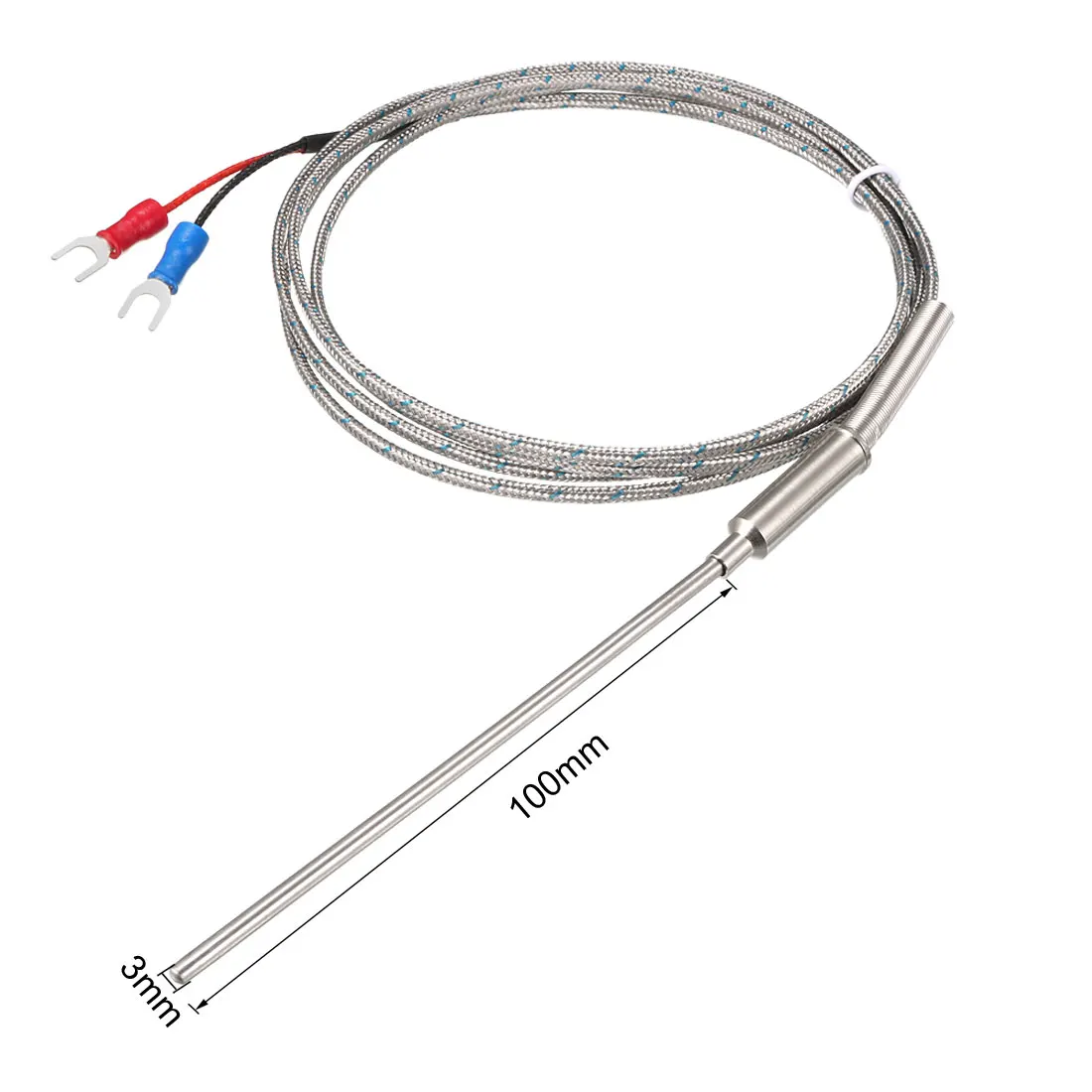 Датчик температуры uxcell зонд K Тип 1,5 м кабель 1x200-5x200mm зонд термопара 32~ 1472 °F(0~ 800 °C) Нержавеющая сталь