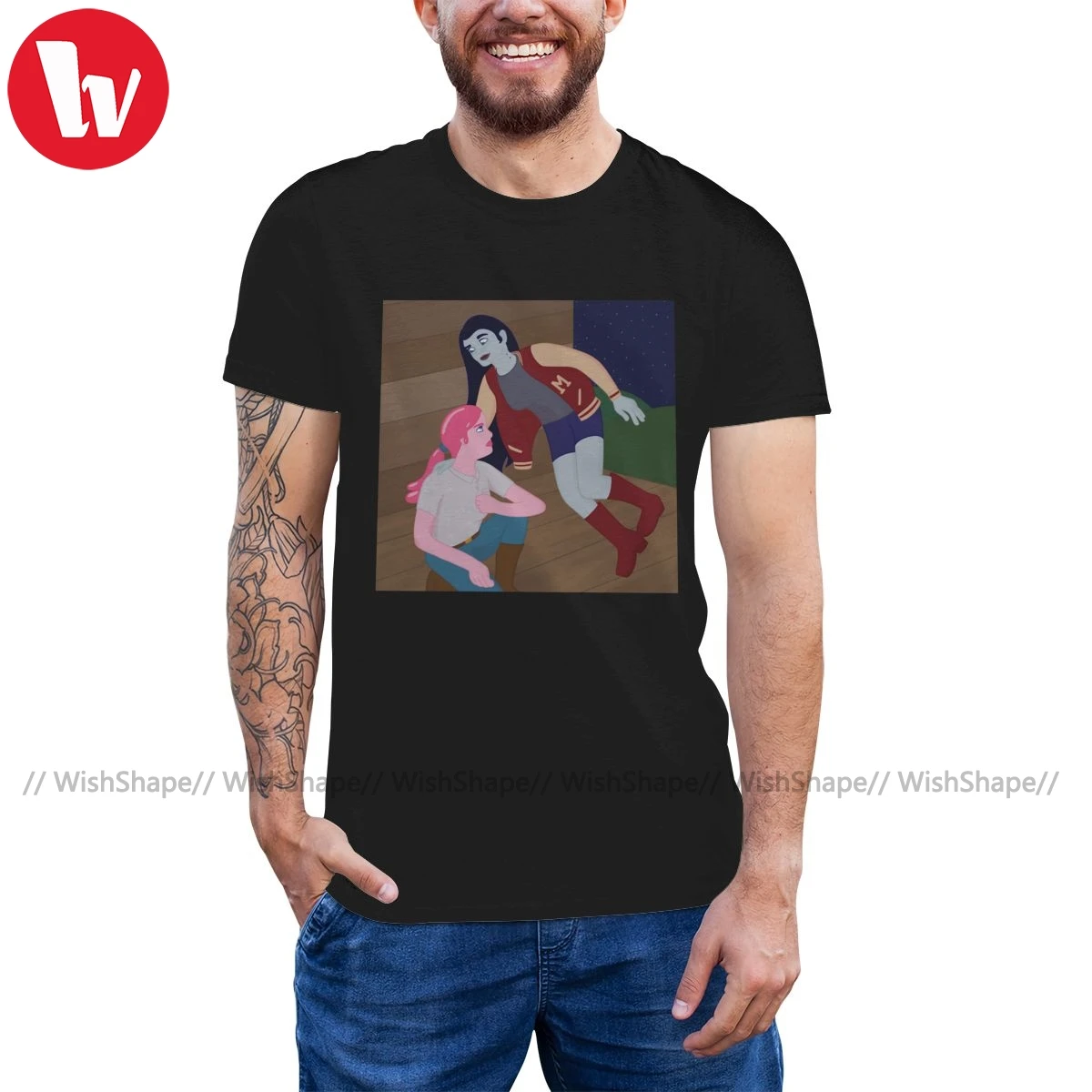 Мужская футболка с короткими рукавами Marceline простая и надписью Adventure Time большие