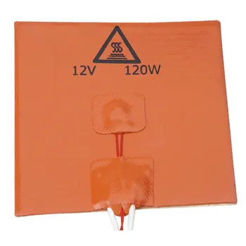

120x120mm 12V 120W Silicone Heater Pad 3D Printer Heated Bed Heating Mat Printer Supplies LHB99