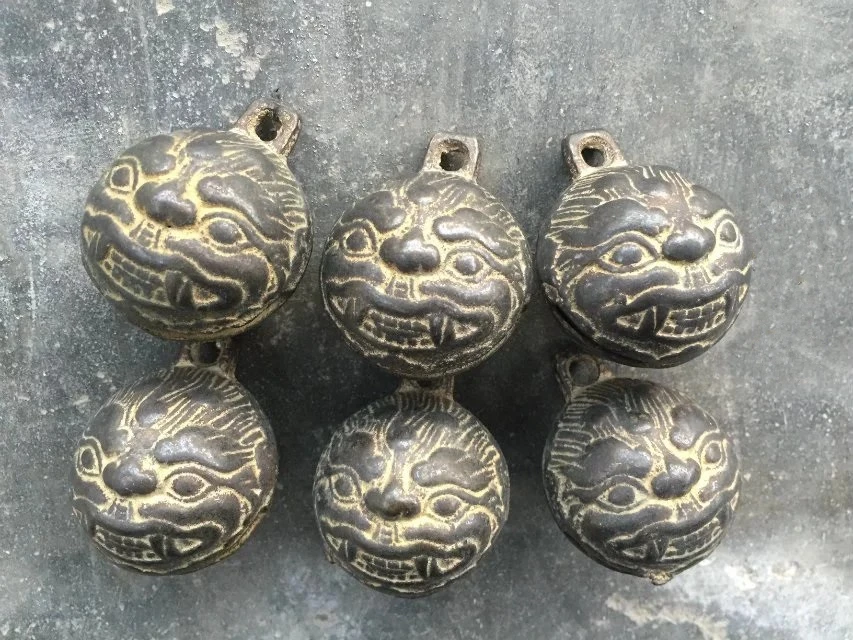 Qing-Dynasty-tiger-head-copper-bell-horse-bell-antique-collection-1pc