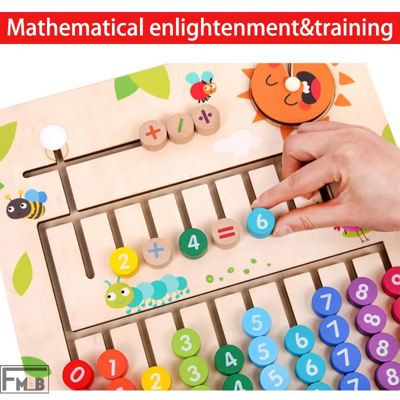 

Wooden Pupils Addition And Subtraction Teaching Aids Children Mathematics Enlightenment Toys Cognitive Board