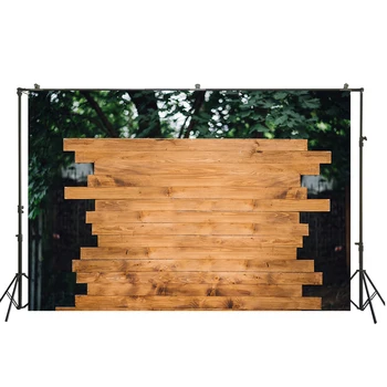 

HUAYI Vintage Brown Wood Planks Texture Decoration Spring Forest Trees Background Backdrops Kids Birthday Photography W-1840