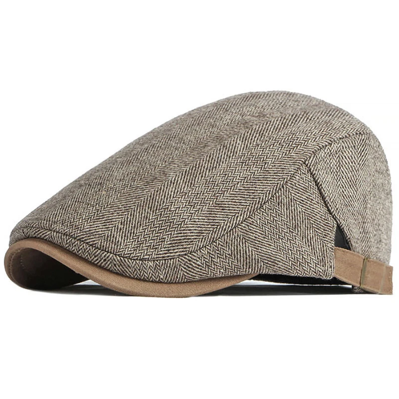 leather beret for men HT3962 Beret Cap Male Female Autumn Winter Hat Adjust Ivy Newsboy Flat Cap Striped Artist Painter Beret Hat Berets for Men Women flat beret cap