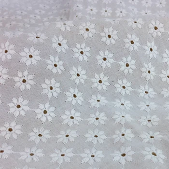 

New Off White Swiss Cotton Voile Eyelet Lace Fabric for Dress,Diy Embroidered Apparel Patchwork Sewing Cloth,Width 130cm