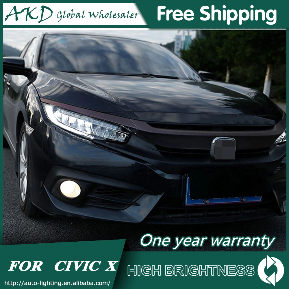 Головной светильник s для автомобиля honda civic- civic X DRL Дневной ходовой светильник светодиодный Биксеноновая лампа противотуманный светильник s аксессуары для автомобиля