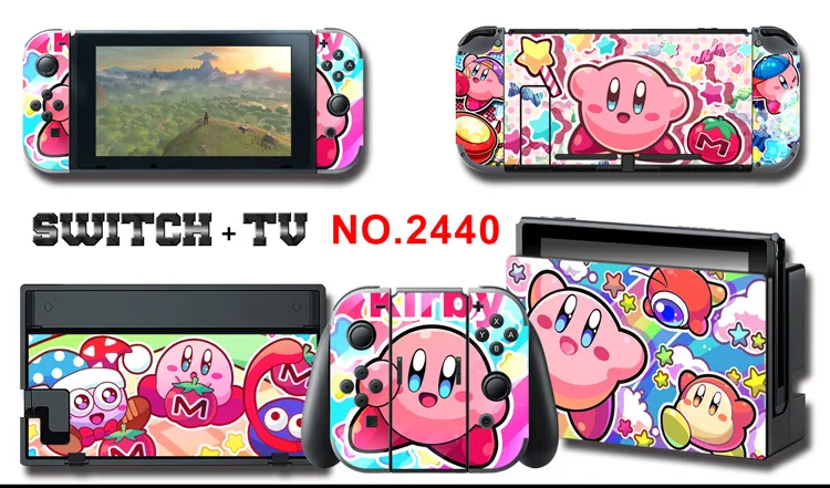 1set New Cute Anime Full Body Sticker for NS Switch Protective Cover Skin Colorful Art for Game Console Joy-Con Controller Decor