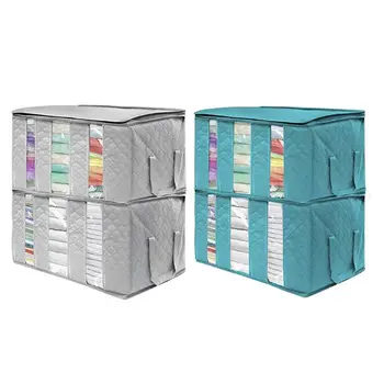

3PCS Clothes Storage Bags Thick Foldable Organizer Storage Bins for Clothes X4YD