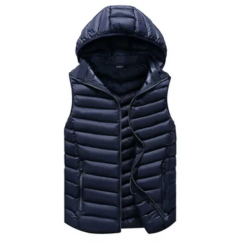 

Mens Winter Warm Jacket Autumn Cotton Vest Outdoor Casual Warm Hooded Outerwear Coat Male Thermal Sleeveless Waistcoat Cyf227