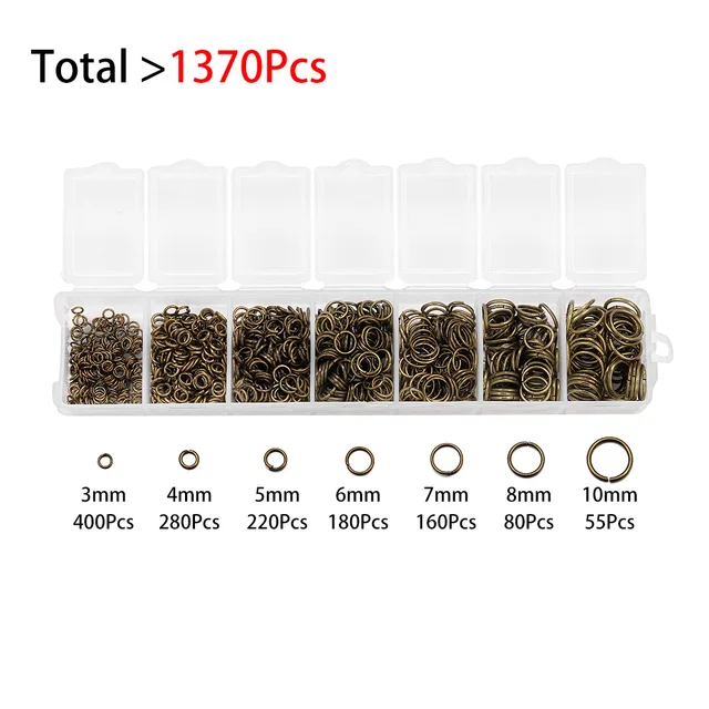 Alloy Accessories Jewelry Findings Set Repair Tools Lobster Clasp Open Jump Rings Earring Hooks for DIY Jewelry Making Supplies Bronze