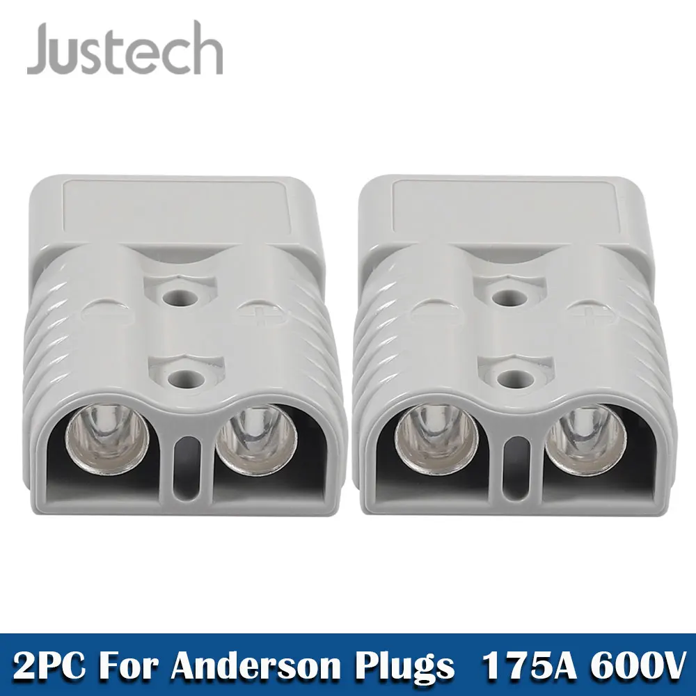 Justech 2Pcs 175A 600V Für Anderson Stil Stecker Anschlüsse Mit 1/0 AWG  Silber Überzogen Solid Kupfer Terminal AC/DC Power Tool Kit - AliExpress