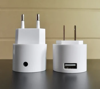 

white color 110V- 240V Bluetooth receiver V4.2 audio adapter AC charger EU US plug with USB 3.5mm port +Audio Cable