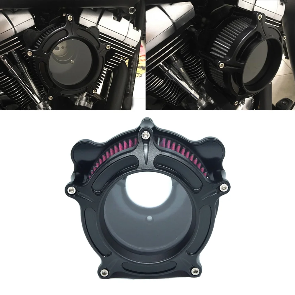 Motorcycle Cut Air Cleaner Intake Filter For Harley Sportster XL 1200 883 Dyna Softail Touring Road King Fat Bob Street Glide