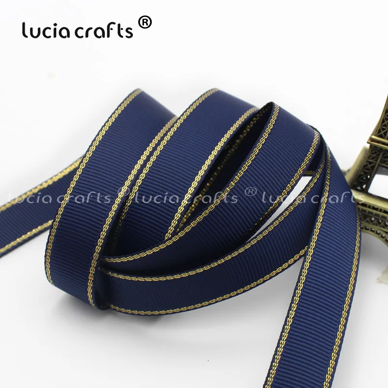 370 dark blue 5y Lucia crafts 6/10/15/25 мм твердая цветная корсажная лента поделки своими руками шитьё вручную Материал вечерние Свадебные украшения T0401 - Цвет: 370 dark blue 5y