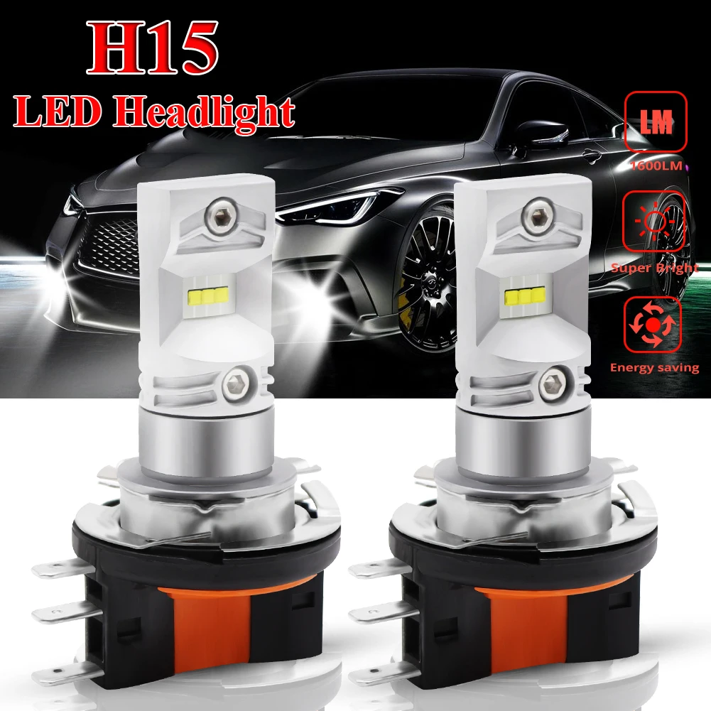 2 шт. H15 CSP 6SMD светодиодный головной светильник DRL автомобильный противотуманный дневной ходовой светильник 6000K белый