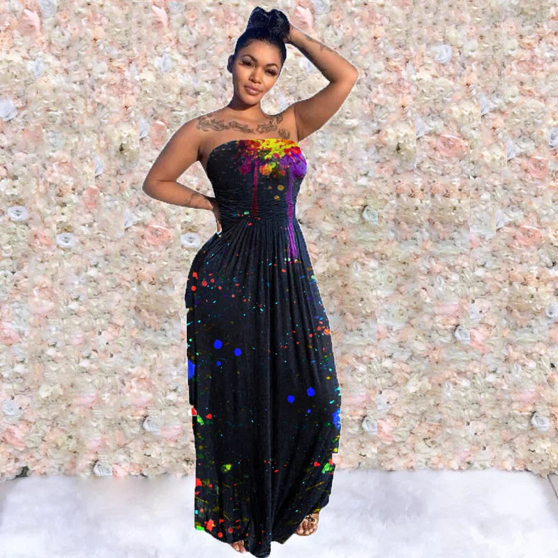 Fashion Trend Sexy Backless Women's Maxi Dress  Ladies High Street Party Vestidos Beach Dress High Waist Sleeveless Split Dres