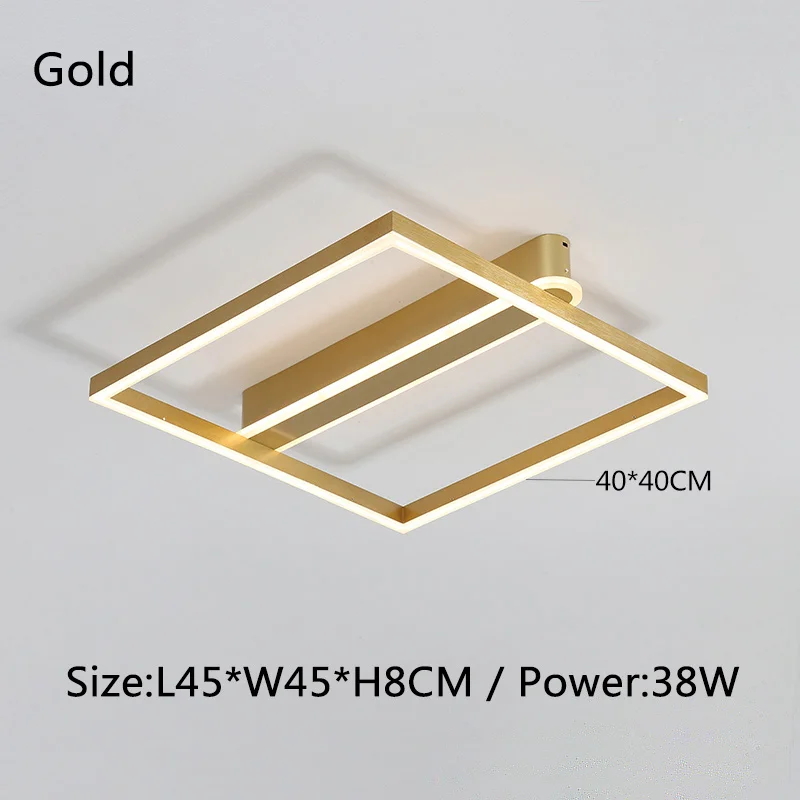 Gold 1frame W45xL45 Коричневый/золотой современный светодиодный потолочный светильник алюминиевая акриловая Потолочная люстра для гостиной спальни lamparas de techo colgante современный - Цвет корпуса: Gold 1frame W45xL45