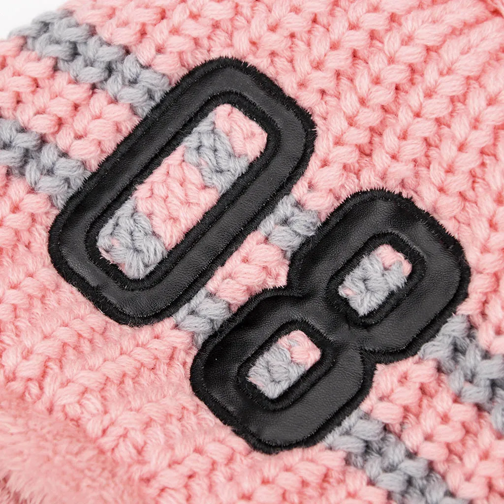 Женская зимняя шапка шапочка с помпоном шапка бини шапка-собачка כבstriped Striped Knit полосатая вязаная шапка зимняя Толстая теплая шапка Повседневная Лыжная шапка# E