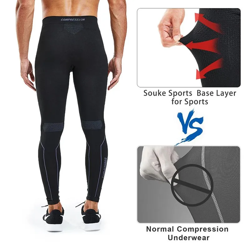 Souke Sports Men's Thermal Compression Flexible Leggings Cycling Skiing Running Jogging Pants