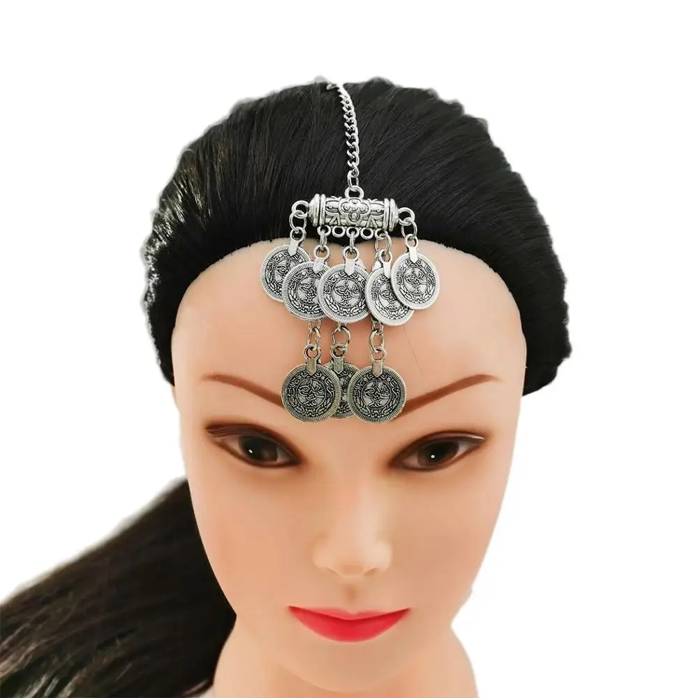 Afghan Metal Coin Hair Clips Belly Dance Head Wear Party Turkish Tribal Bridal Headpiece Wedding Accessories | Украшения и