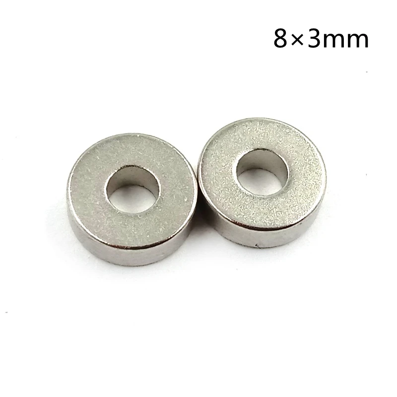 

20/50/100pcs/lot Super Strong Neodymium Disc With Hole Magnet Strong Permanent Rare Earth Magnet 8x3-3mm Through Hole Magnet