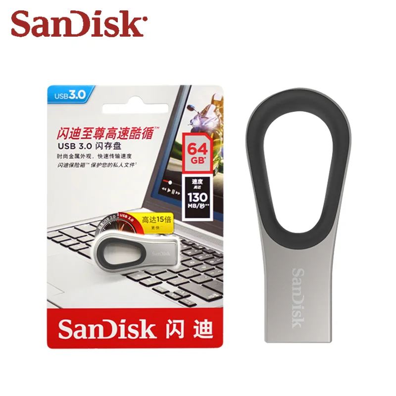 Карта памяти Micro SD ультра петля USB 3,0 флэш-накопитель 64Гб мини металлический флэш-диск Скорость Max 130 МБ/с. U Диск флеш-накопитель с шнурки