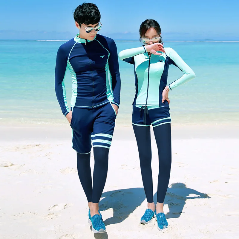 

Diving Suit Men And Women Zipper Split Type Long Sleeve Trousers Swimsuit Sun-resistant COUPLE'S Jellyfish Clothing Snorkeling S
