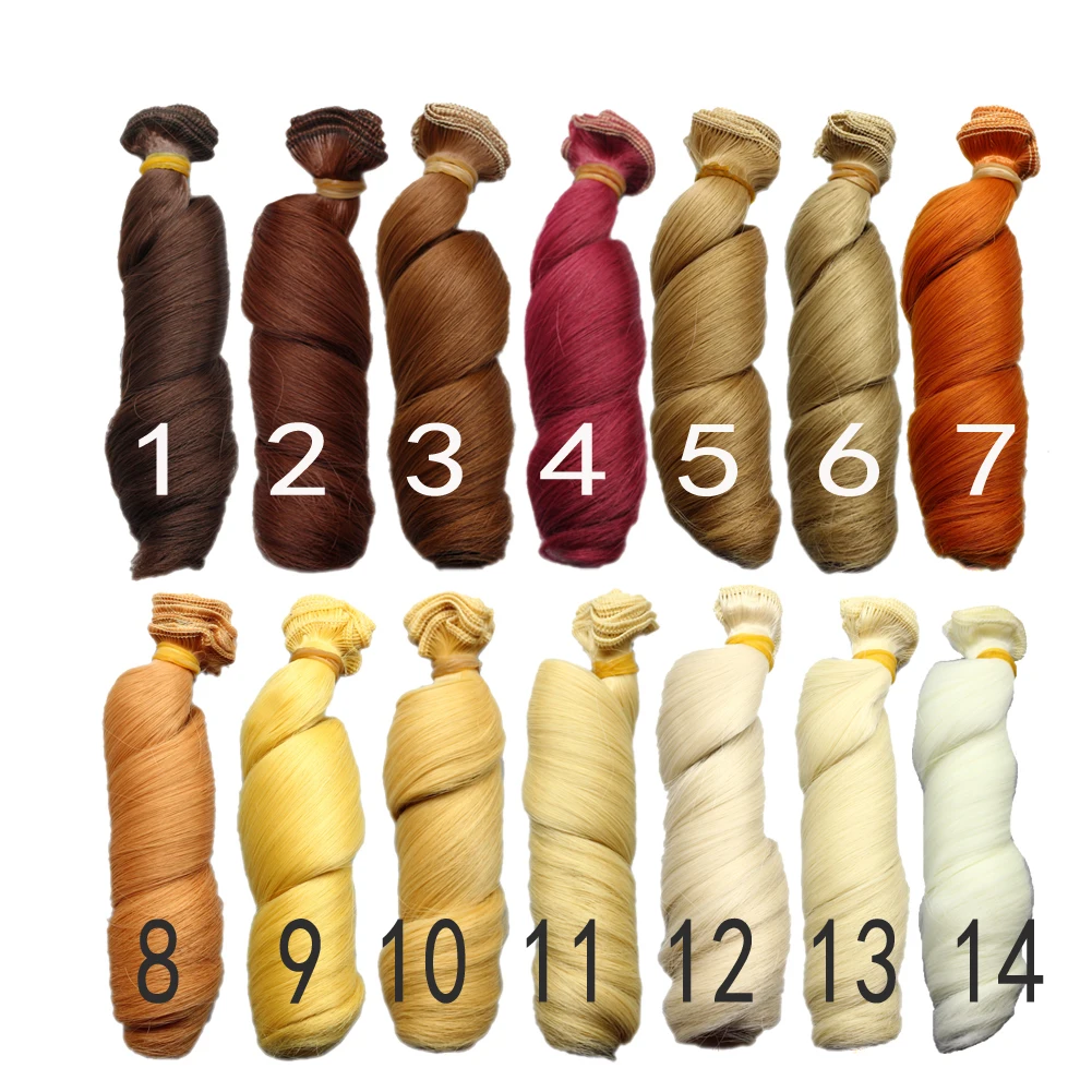 

1pieces Extension doll wigs 15*100cm Natural Color Curly doll hair for BJD SD Russian handmade clothing doll wigs