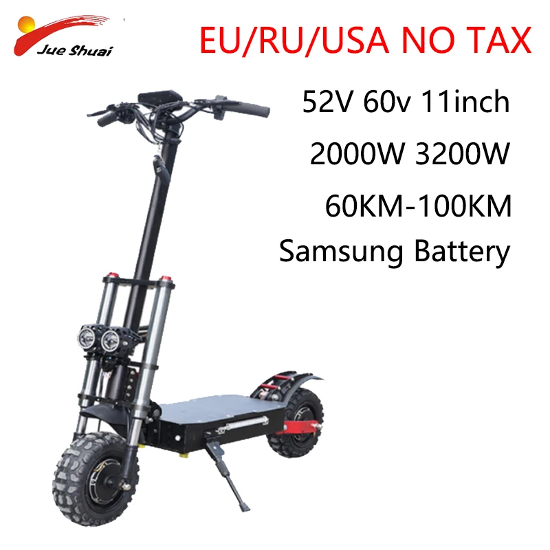 60V3200W электрический скутер 11 дюймов двойной мотор Escooter с батареей - Цена: 39 694,15 - 140 630,69 руб.