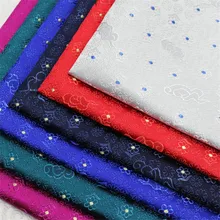 CF660 однотонные цветы облака Вышивка жаккард шелковая парча ткань китайское платье буддийская одежда китайская домашняя ткань