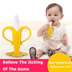 Зубные Прорезыватели с бананом для младенцев, безопасная силиконовая учебная зубная щетка, зубная щетка для детей, зубная щетка, подарок