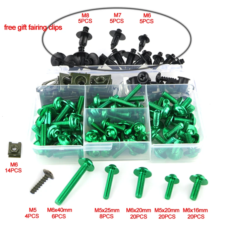 Motorcycle Fairing Bolts Kit Full Fit For Kawasaki Versys-X 250/300 Versys 650 Versys 1000 Z250 Z300 Z650 Z750 Z800 Z900 Z1000