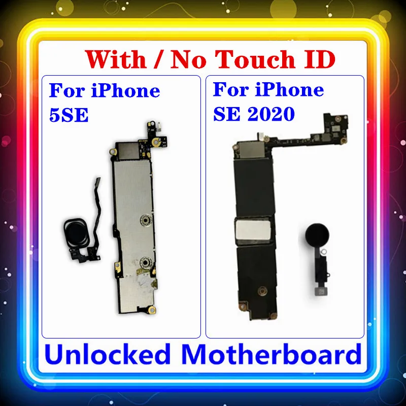 Материнская плата для Iphone SE 2020 5SE 64 ГБ/128 ГБ/256 ГБ с/без Touch ID чистая оригинальная замененная материнская 16 ГБ/32