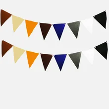 $4.19 Brow Grey Black White Yellow Pennants Bunting Banner Easter Day Happy birthday banner 16 Flags Hang Garland Decoration Supplies