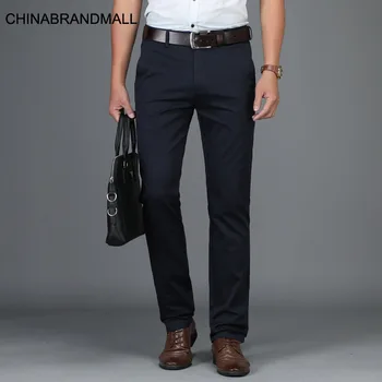 

Yc6601 # Autumn Business Leisure Pants Middle Age Straight Cylinder Slim Fit Trousers Middle Waist Elastic Force Six Color