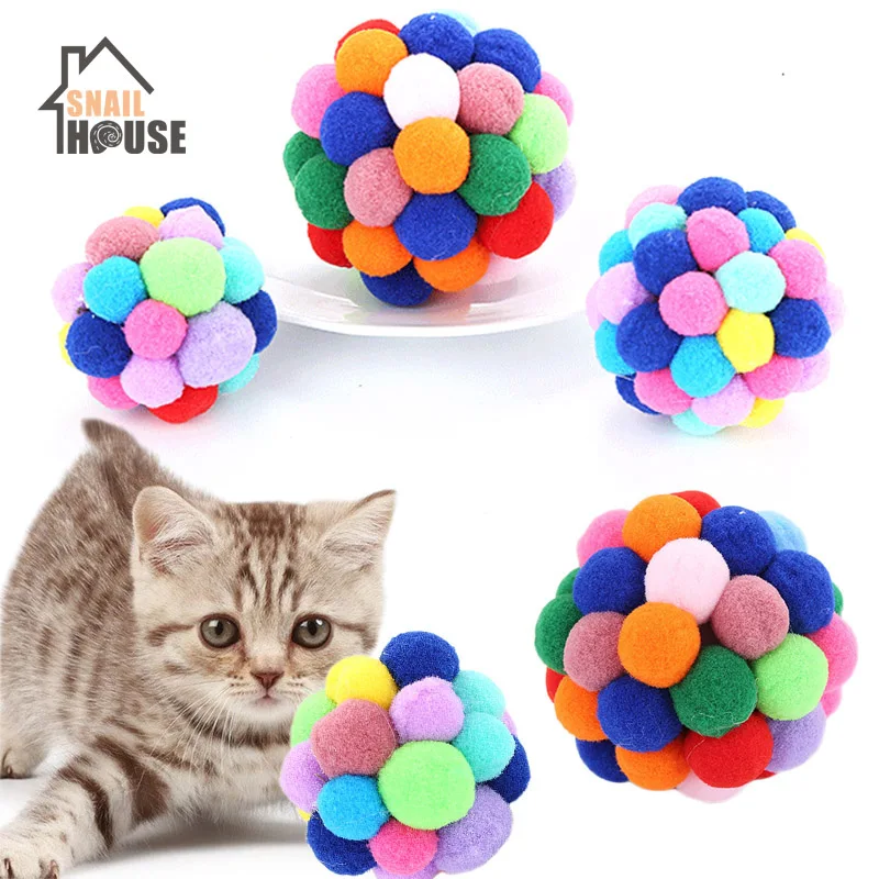 Snailhouse 2020 New Cute Pet Interactive Toy Hot Sale Cat Bouncy Ball Plush Supplies High Quality Colorful Handmade | Дом и сад