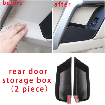 storage box Для Toyota prado 2010- задний дверной ящик для хранения литья отделка 2 шт - Цвет: storage box