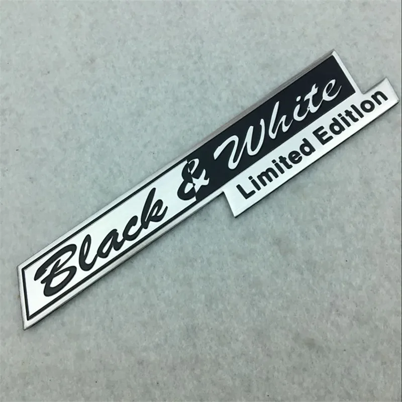 

【Hot】2PCS Car Styling 15*3cm Aluminum alloy Black & White Limited Edition Emblem Rear Trunk Badge Side Logos Cars body Stickers