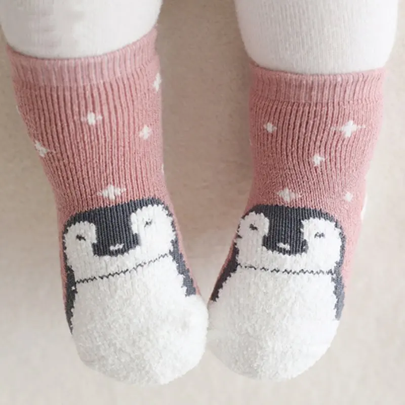 Всесезонные хлопковые короткие носки для маленьких мальчиков и девочек милые удобные нескользящие носки с рисунками животных из мультфильмов и маленькими ушками