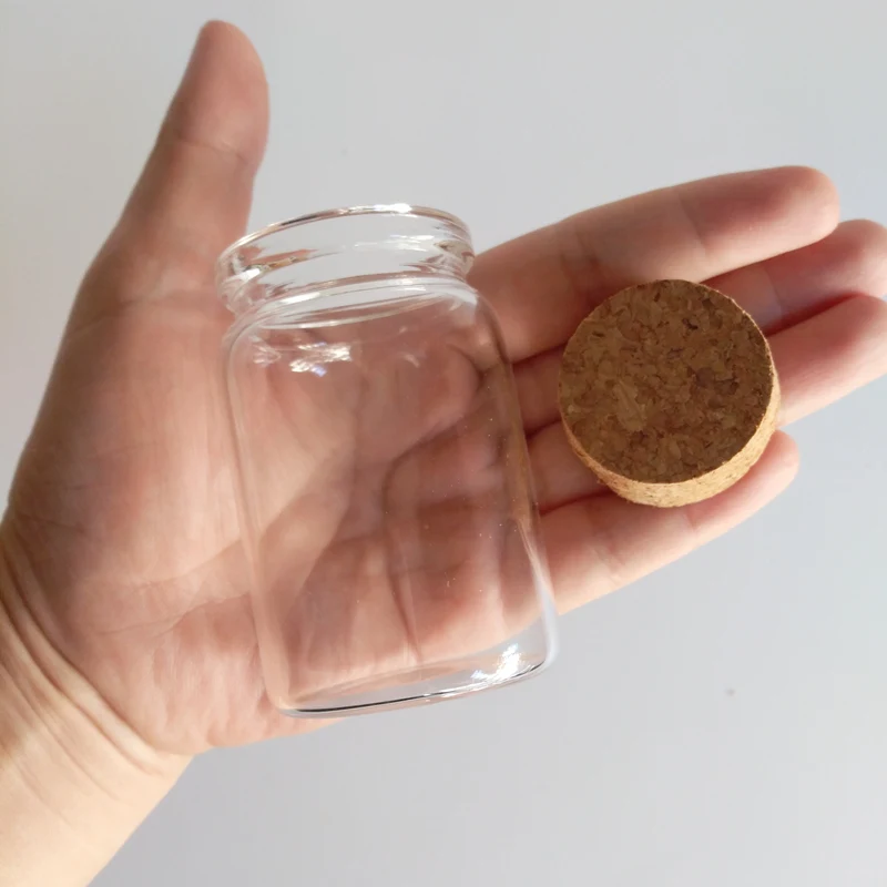 80ml empty corked glass bottle jars wishing bottle 47*70mm clear home Storage jars 12pcs/lot