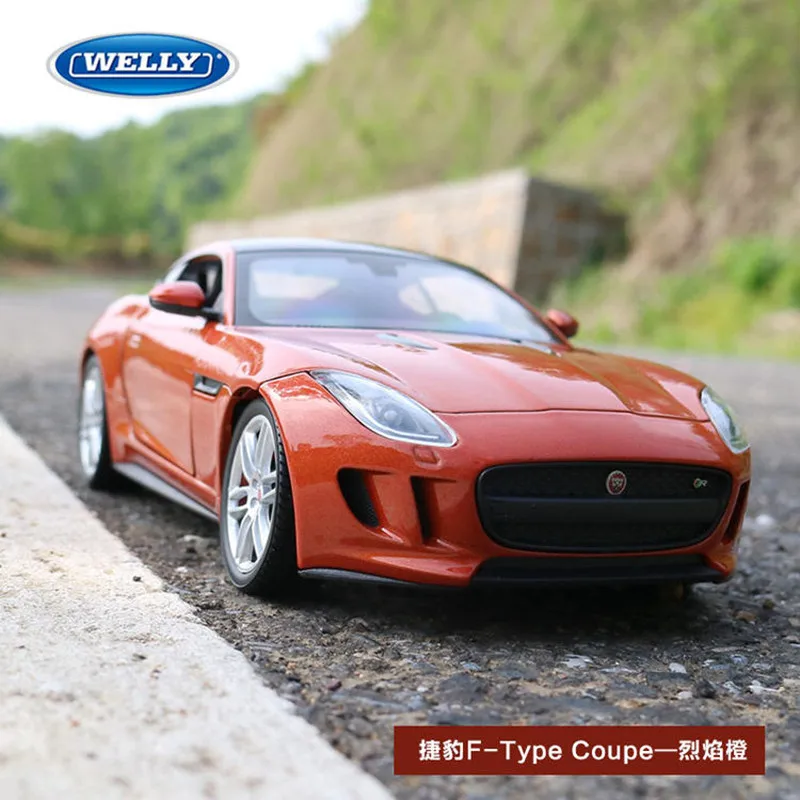 WELLY 1:24 Jaguar F-Type car alloy car model simulation car decoration collection gift toy Die casting model boy WELLY 1:24 Jaguar F-Type car alloy car model simulation car decoration collection gift toy Die casting model boy