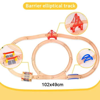 

Wooden Train Track Brio Wood Train Railway Parts Compatible with T-homas Biro All Brands Train Toys Racing Tracks Set Toys