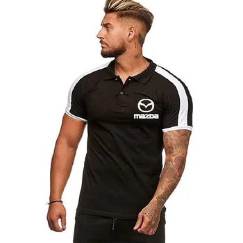 

Summer Men's Polo Shirt for Mazda Car Logo casual male solid colour Cotton Tshirt Mens Short Sleeve Fashion Men Clothes GX