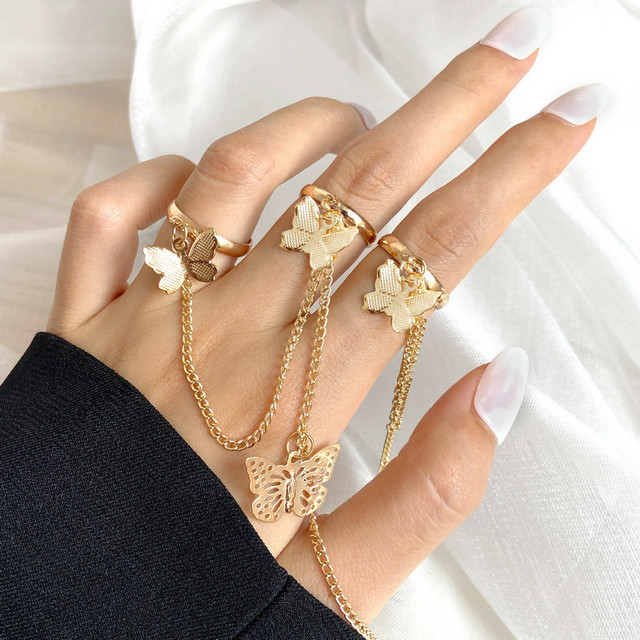 Color Hollowed Heart Shape Open Ring Set Design Cute Fashion Love Jewelry For Women Girl Gifts Adjustable Birthday Party