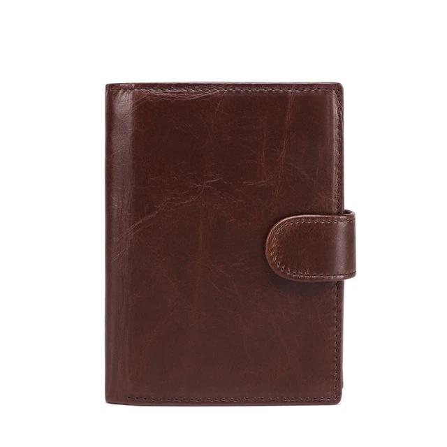 Dark brown Винтаж Для мужчин кошелек анти-сканирования кредитная карта, RFID посылка Многофункциональный банковская карта ID документ Для мужчин t мульти-карты упаковка для хранения сцепления - Цвет: Dark brown