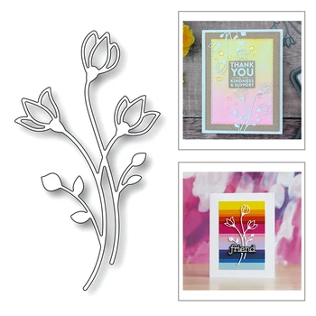 

2020 New Plant Branch Rose Flower and Leaf Embossing Metal Cutting Dies For DIY Making Greeting Card Paper Scrapbooking No Stamp