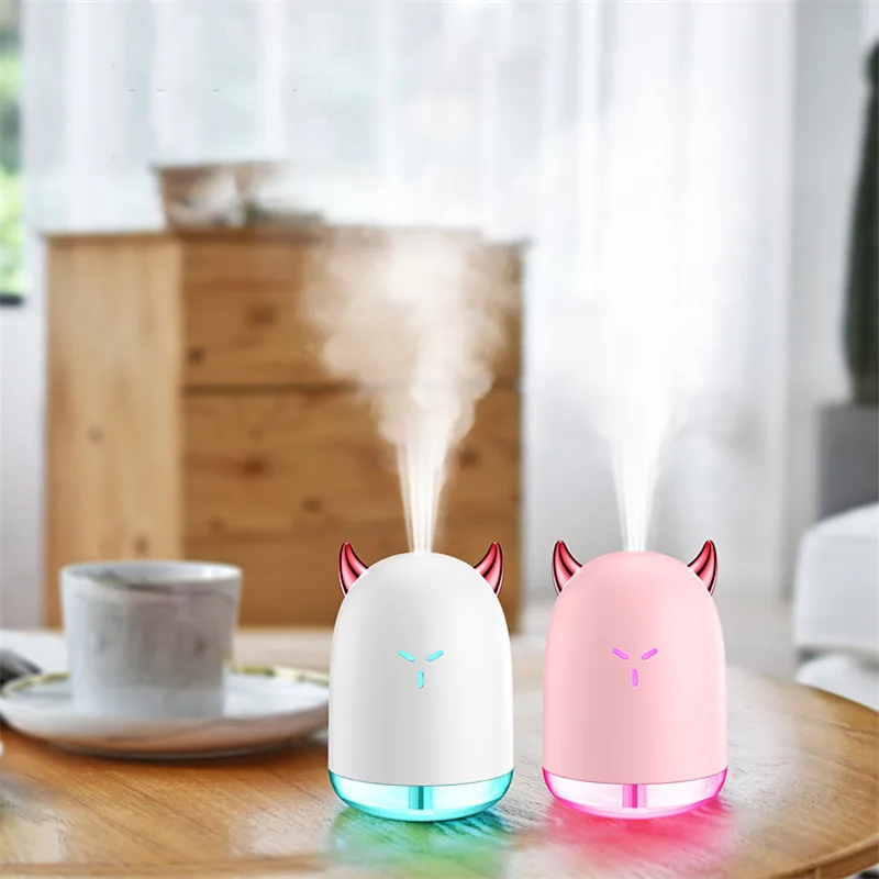 

260ML Devil USB Air Humidifier Oil Essential Diffuser For Home LED Night Light Mist Maker Air Aromatherapy Himidifiers Gifts