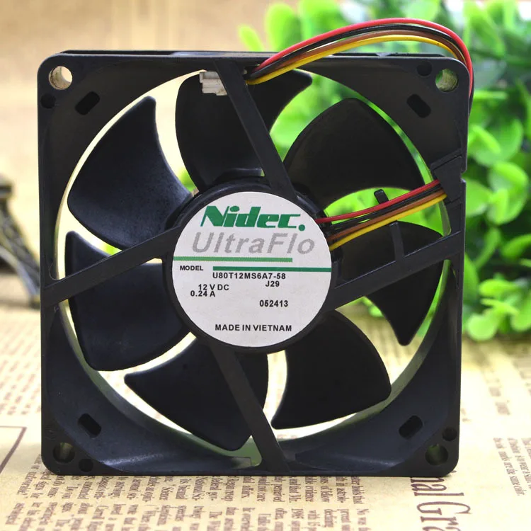Подлинный для NIDEC U 80 T 12 MS 6A7-58 8025 12V 0.24A инвертор Охлаждающий вентилятор